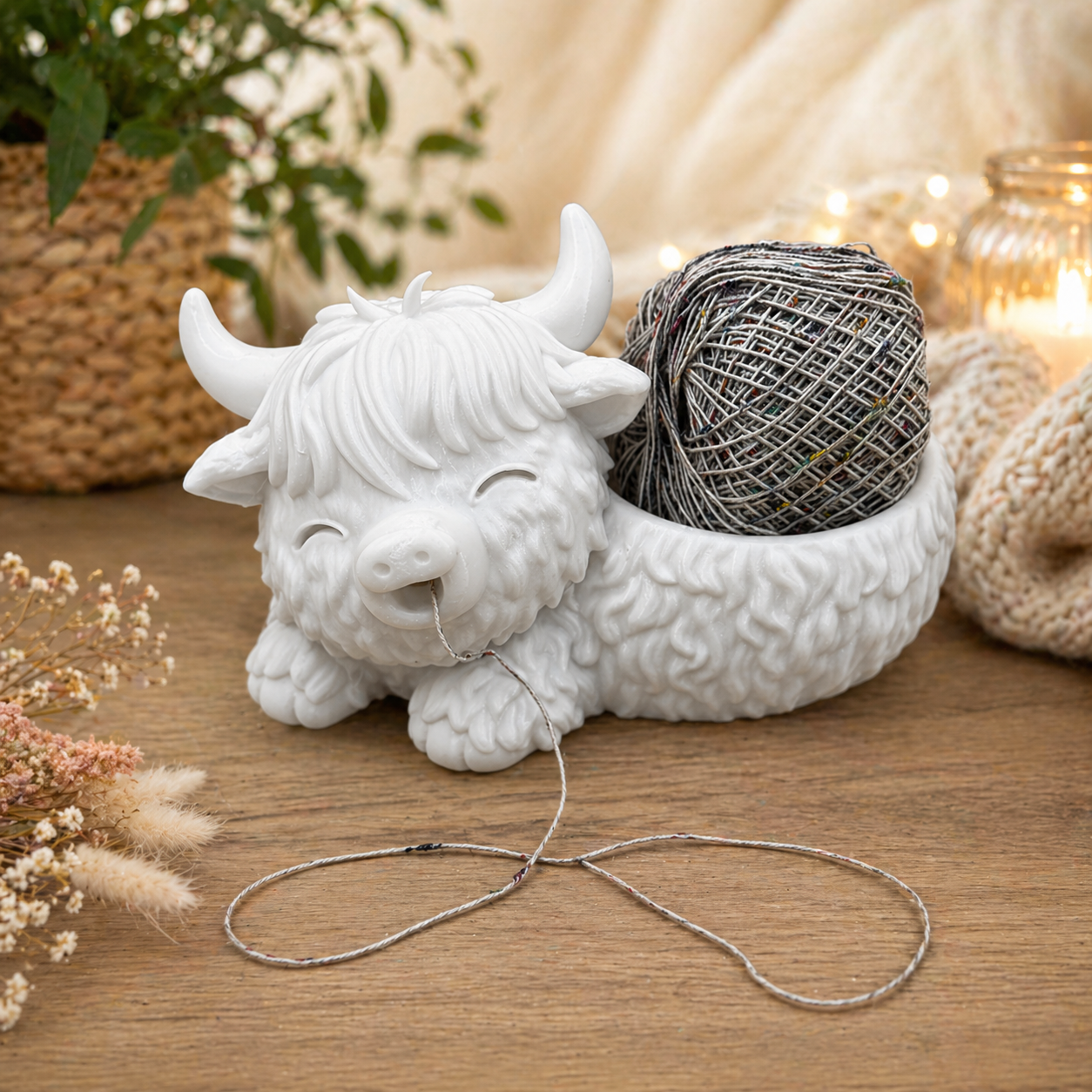 Kuschel-Yak Garnschale – niedliche Wollhalterung aus PETG